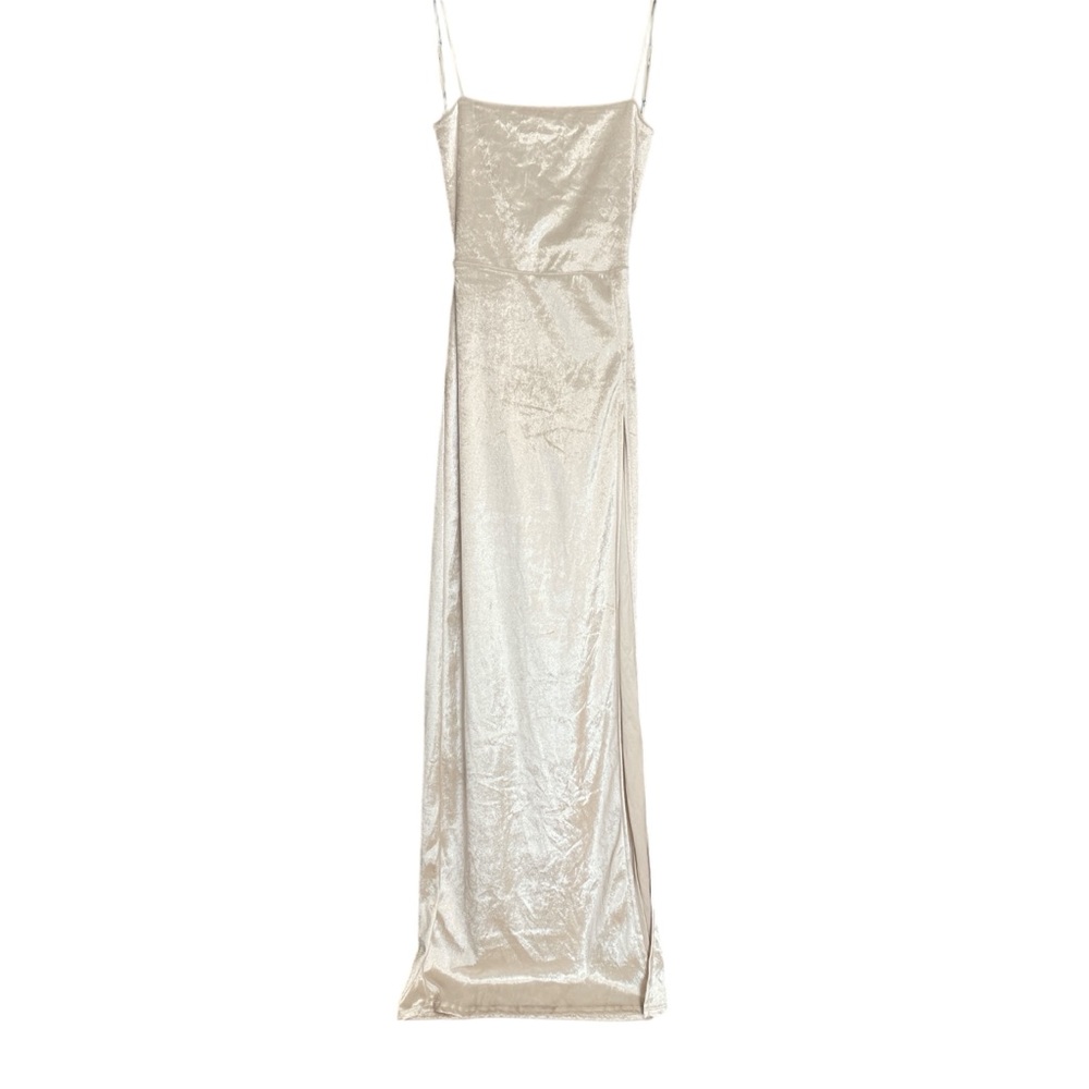 Luck in the Sky Cream Evening Gown
